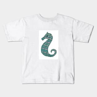 Teal Seahorse Kids T-Shirt